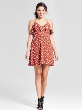 🌸 Sz S Xhilaration Floral Ruffle Summer Mini Dress